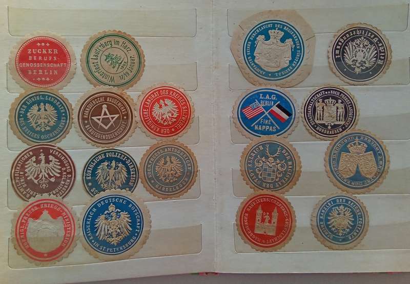 **REDUCED** Germany - Album Full of Embossed Municipal & State Seals - Very Interesting
